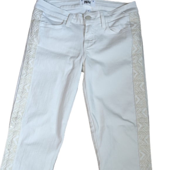 Paige Verdugo White Jeans Crochet Trim Size 26 - Picture 5 of 11
